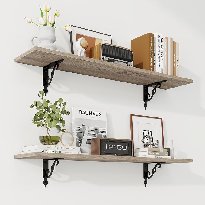 RICHFOCUS Floating Shelves for Wall Decor, 35.4W x 8D Wall Shelves Set of 2 by Unknown