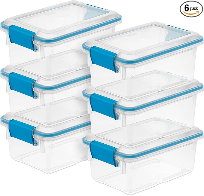 Sterilite 6-Pack Gasket Box, Weather-Resistant Storage Bins by Sterilite