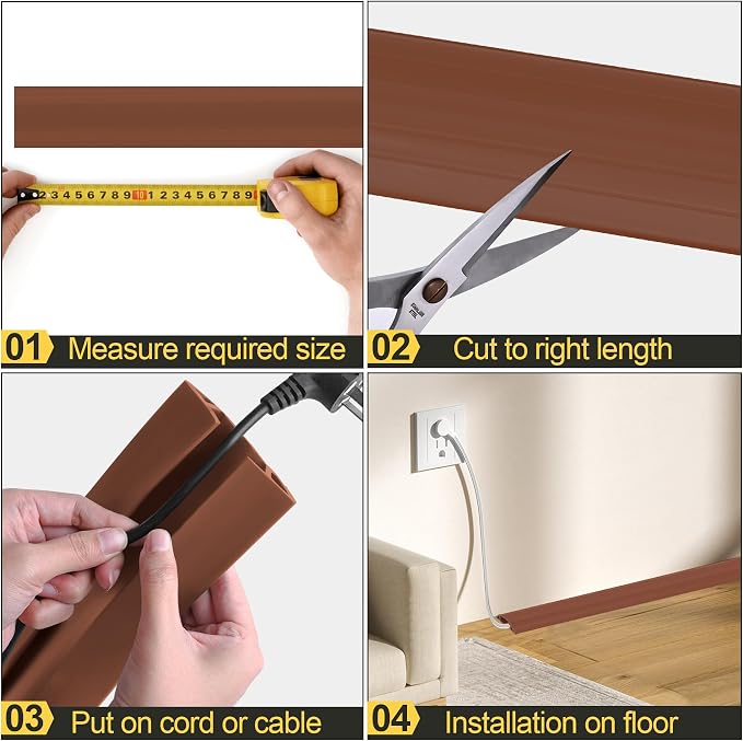 MYFAMIREA 20FT Floor Cord Cover Heavy Duty Cable Cover Protector 3 Channels - Image 5