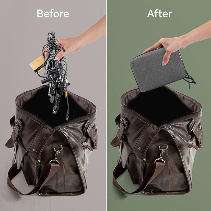 SIMTOP Electronics Organizer Cord Organizer Travel, Small Tech Bag - Image 3
