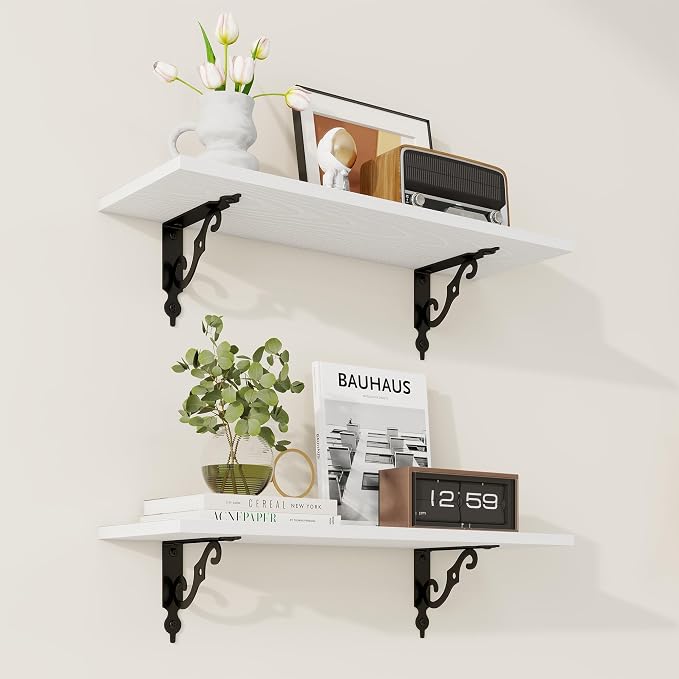 RICHFOCUS Floating Shelves for Wall Decor, 24Inch Rustic Shelves Set of 2 by Unknown