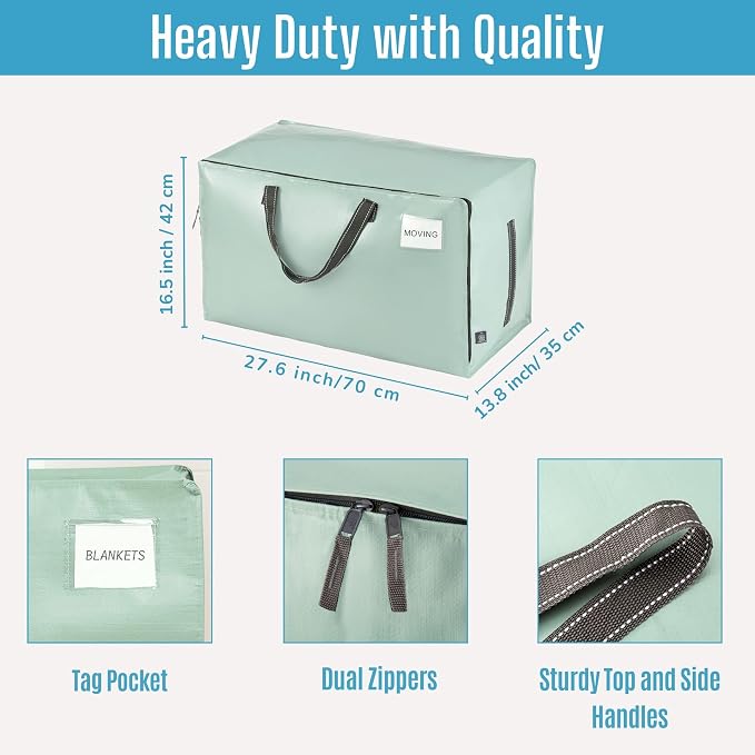 VENO 8 Pack Moving Bags and Large Christmas Decoration Storage Bins - Image 4