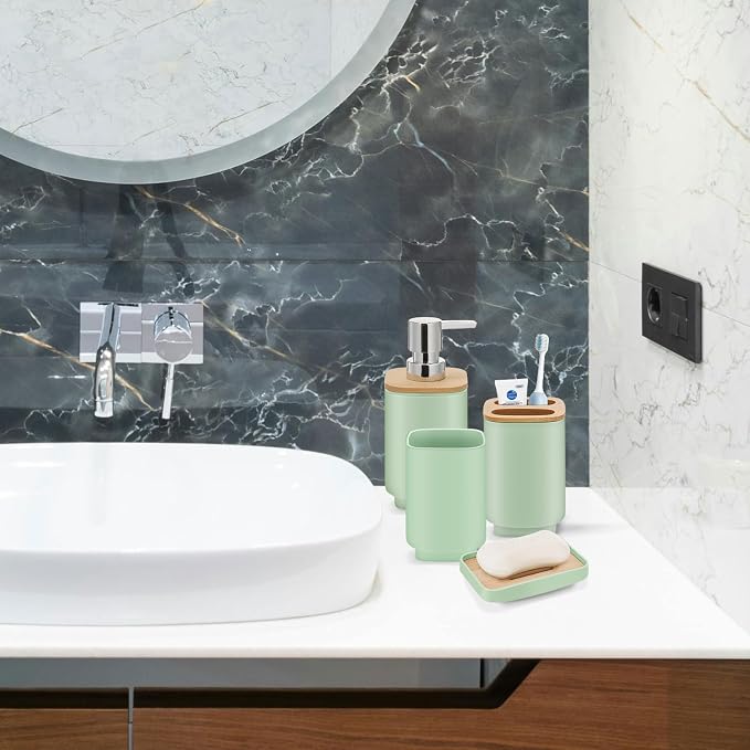 IMAVO Bathroom Accessories Set, 11 Pieces Bathroom Accessory Set, Trash Can - Image 6
