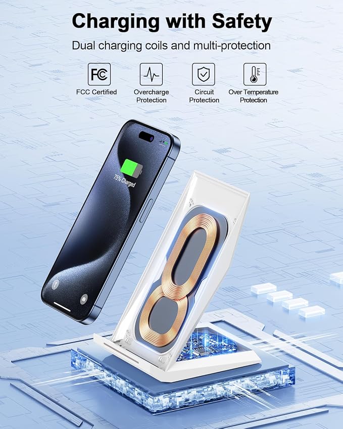 NANAMI Fast Wireless Charger, Qi Certified Charging Stand 7.5W - Image 5