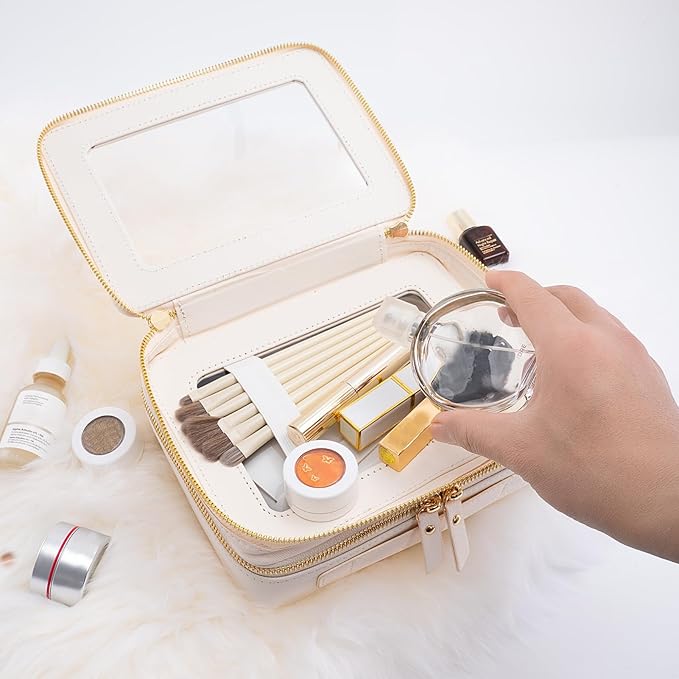 Aveniee Large Clear Makeup Bags, Double Layer Cosmetic Bags - Image 3