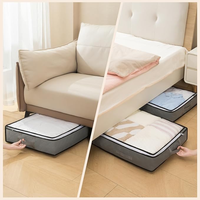 90L Under Bed Storage Containers, Closet Organizers and Storage Bins, Foldable - Image 5