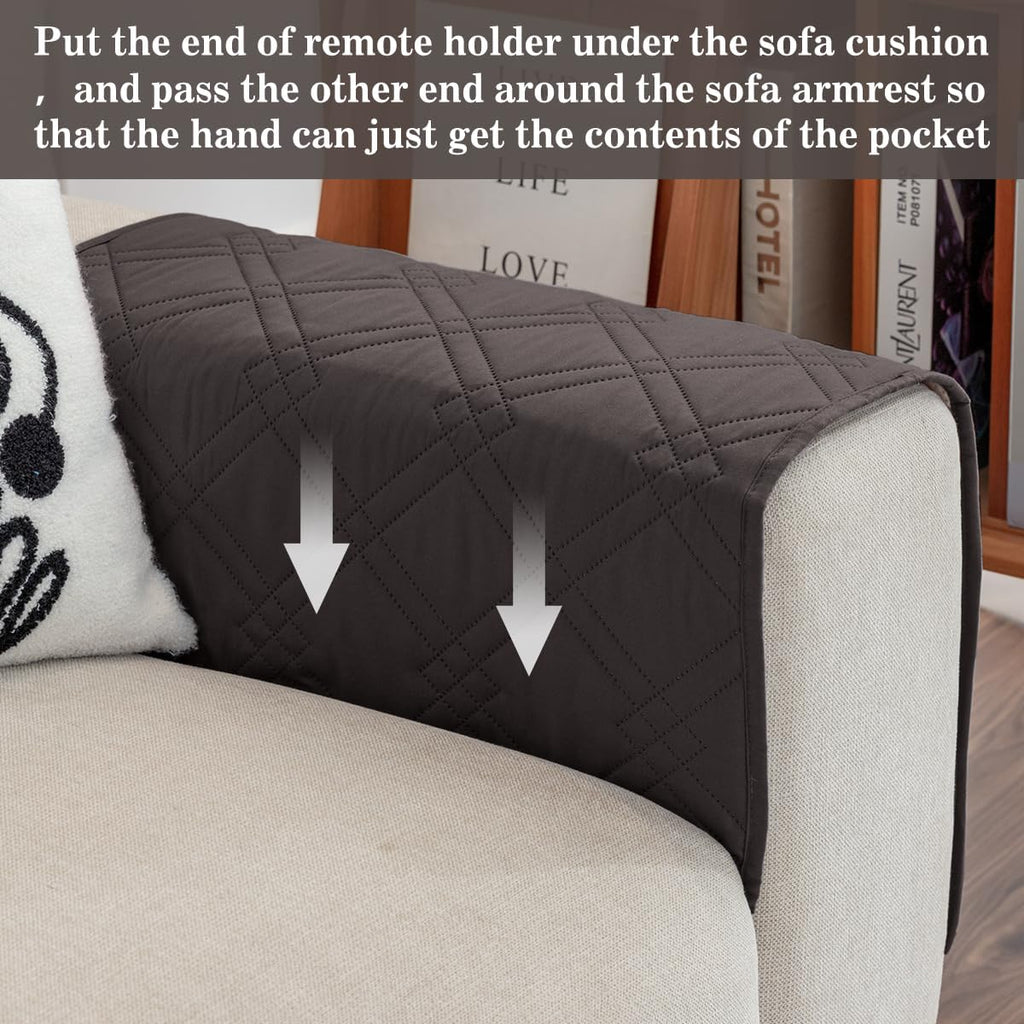Couch Armrest Organizer Remote Control Holder Bedside Caddy with 6