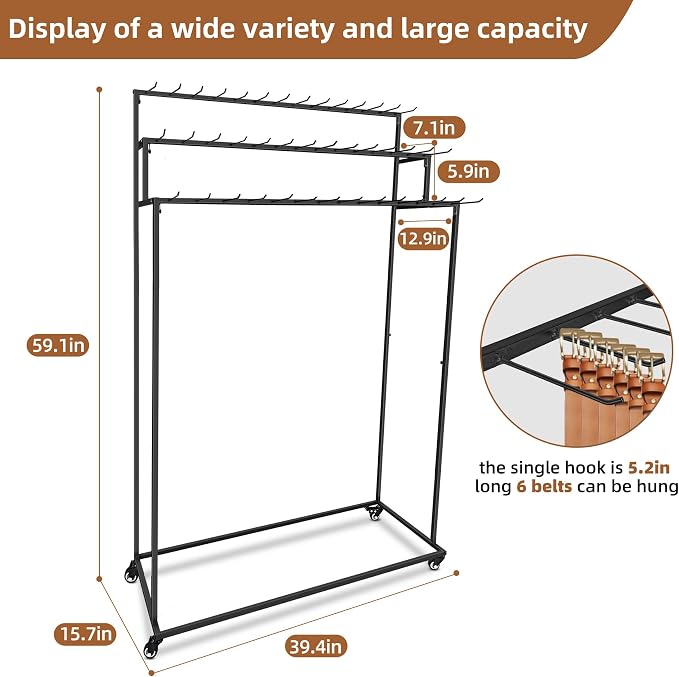 Belt Rack, 3-Tier Belt Organizer - Image 9