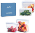 Stasher Premium Silicone Reusable Food Storage Bags 4-Pack Boxed Starter Kit by Stasher