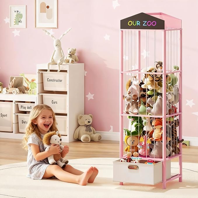 HOOBRO Stuffed Animal Storage & Organizer, Bamboo Stuffed Animal Holder - Image 3