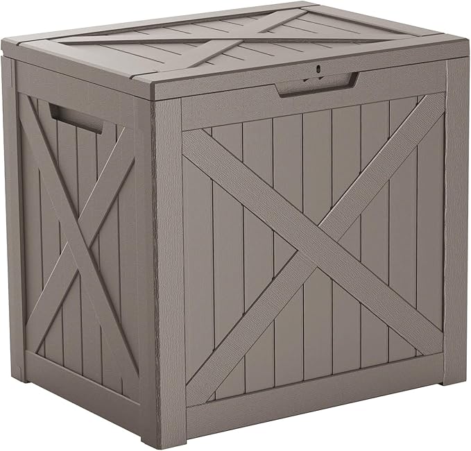 32 Gallon Resin Deck Box, Lockable Outdoor Storage Box by OutdoorLivingPerfected