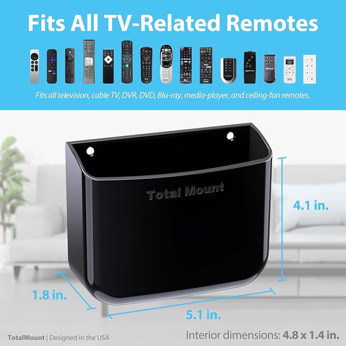 TotalMount Hole-Free Remote Holder – Eliminates Need to Drill Holes in Your Wall - Image 3