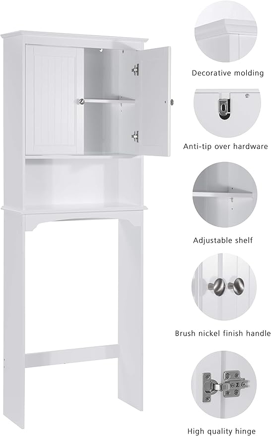 Spirich Over The Toilet Storage Cabinet, Bathroom Shelf Over Toilet, Bathroom - Image 5