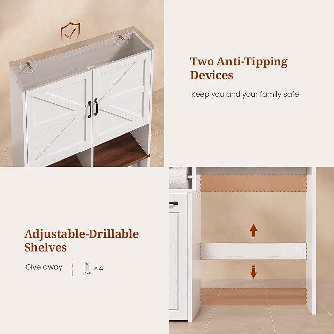 Farmhouse Over The Toilet Storage Cabinet - Image 9