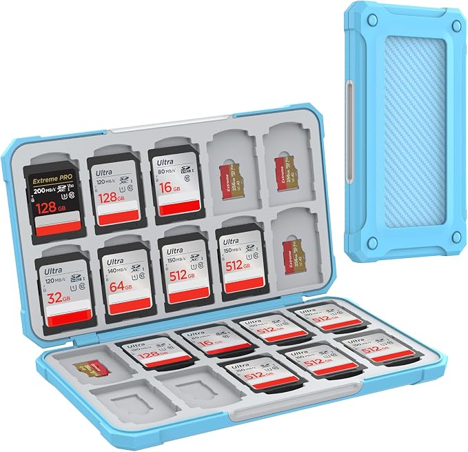 HEIYING Memory Card Case for SD/TF Cards, Portable SD Card Holder Storage Case by HEIYING