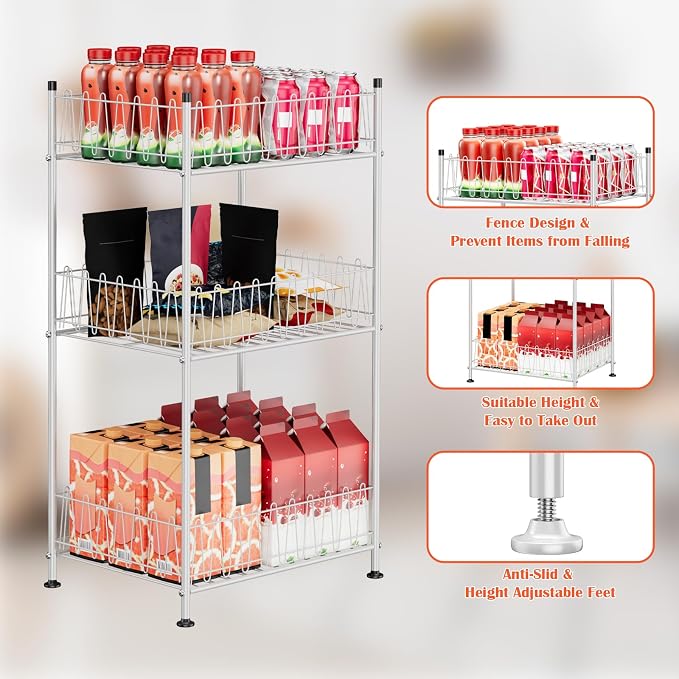 ETELI Water Bottle Storage Organizer 3 Tier Freestanding Water Bottle Holder - Image 6