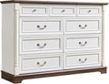 Farmhouse 9 Drawer Dressers for Bedroom, Big Dressers by Unknown