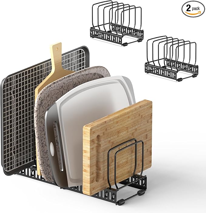 2PACK Cutting Board Organizer, Adjustable Divider Cutting Board Holder by HzTinT