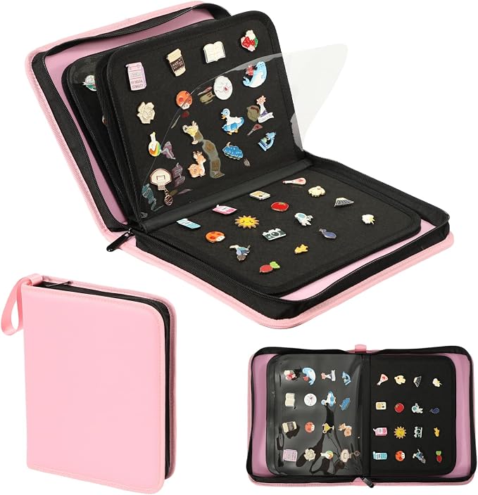 Enamel Pin Display Book, 6-Page Pin Trading Book, Portable Pin Bag and Pin Board by Oeun+fan