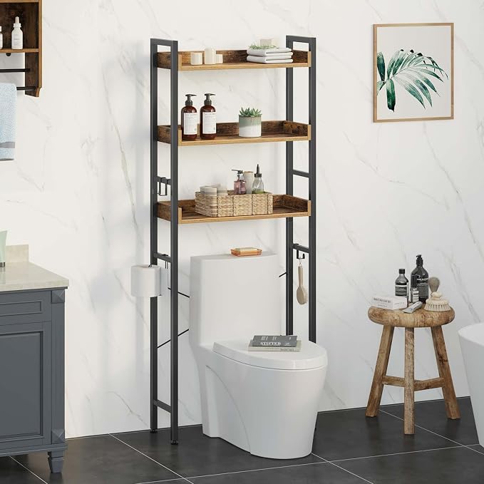 Rolanstar Over The Toilet Storage Rack, 3-Tier Bathroom Organizer Shelf Over - Image 8