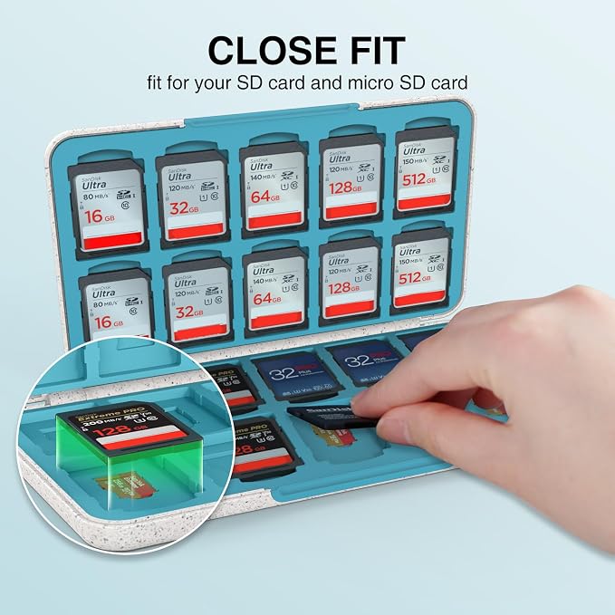 HEIYING Memory Card Case for SD/TF Cards, Portable SD Card Holder Storage Case - Image 3