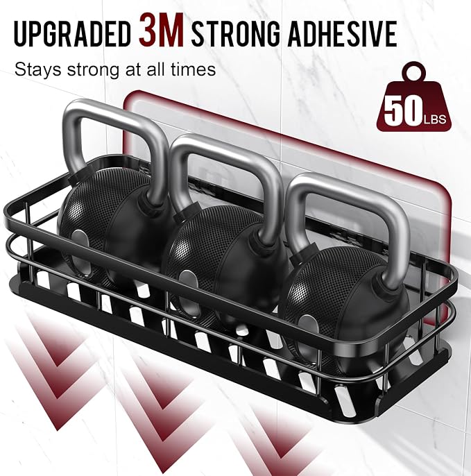 Large Capacity Shower Caddy, Heavy-Duty Adhesive Shower Organizers - Image 7