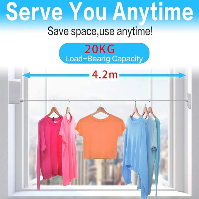 Retractable Clothesline |Indoor Outdoor Clothes Line | Heavy Duty Clothes - Image 4