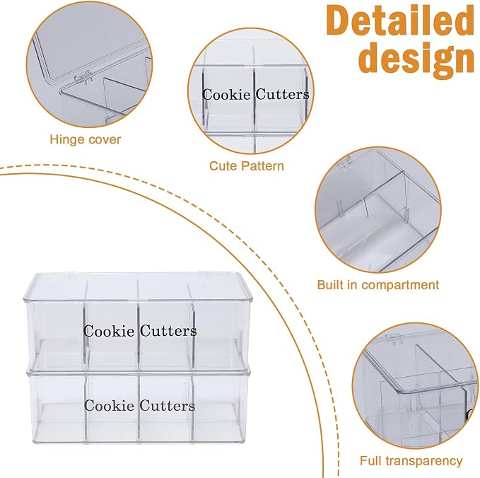 2 Pack Cookie Cutter Tool Storage Box, Cake Decorating Supplies Storage - Image 2