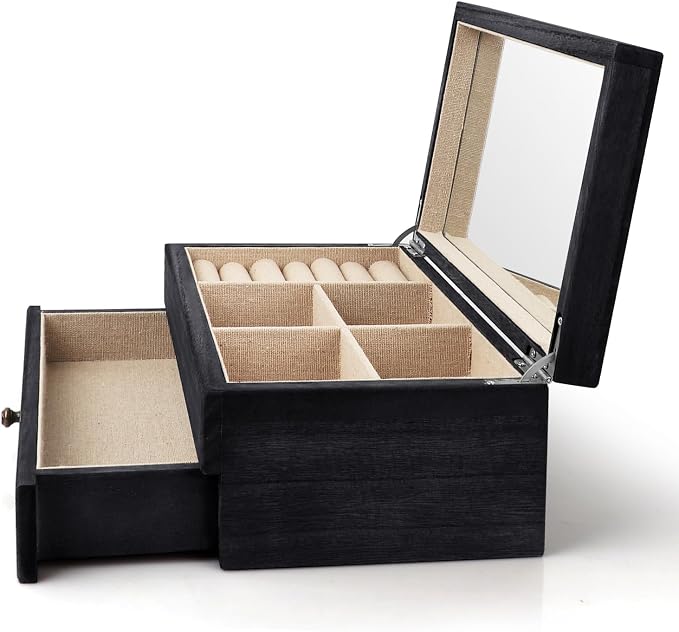 Meangood Jewelry Box Organizer for Women, 2 Layer Large Jewelry Storage Case - Image 6
