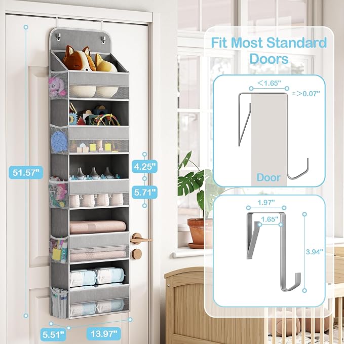 LAMU 5 Tier Over The Door Organizer Hanging, Swing - Image 3