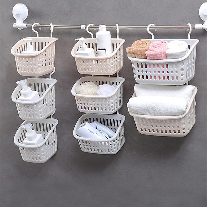 3PCS Plastic Hanging Baskets for Shower, Hanging Basket Organizer - Image 6