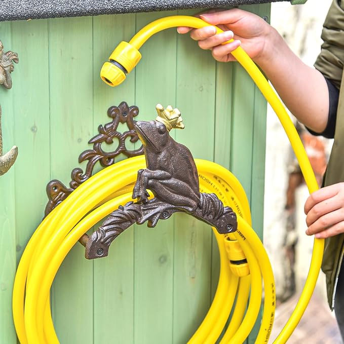 Sungmor Heavy Duty Cast Iron Garden Hose Holder | Water Hose Hanger Wall - Image 2