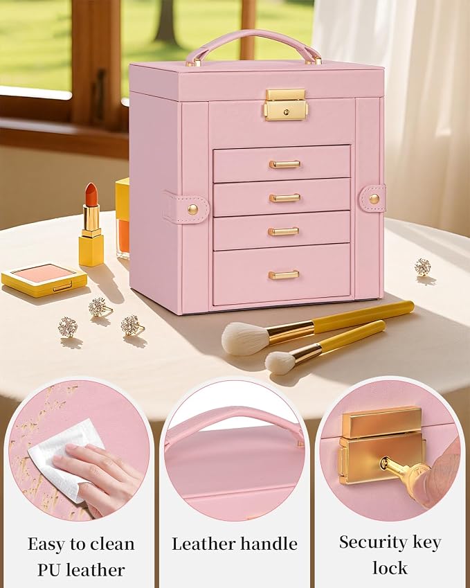 TORIBIO Jewelry Box for Women, Leather Jewelry Organizer - Image 7
