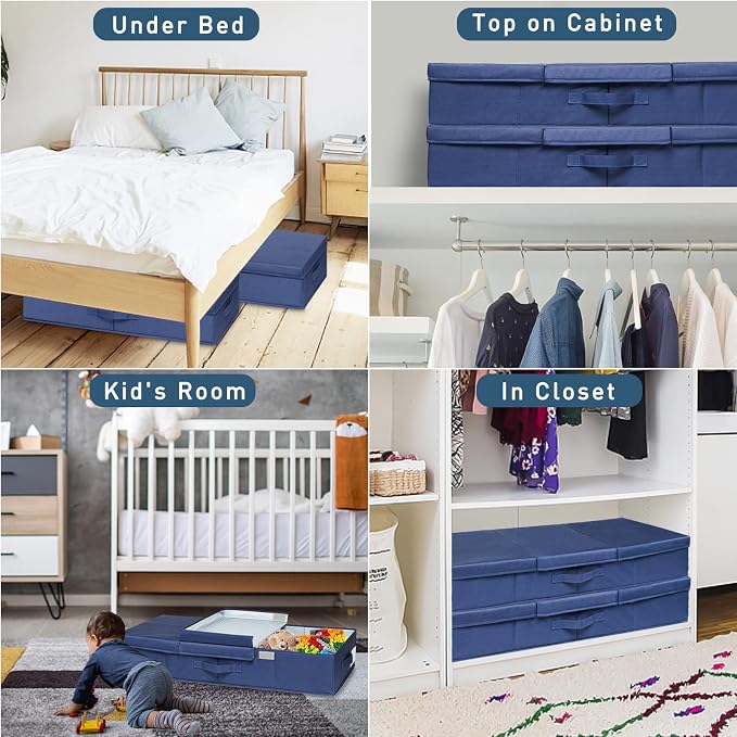 punemi Under Bed Storage Containers, 2 Pack Under Bed Organizer - Image 7