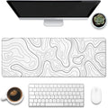 Desk Mat, Topographic Contour Large Gaming Mouse Pad by Eflxamz