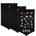 3 PCS Canvas Banners Wall Hanging Brooch Jewelry Storage Case Stand Enamel Pin by OKBA