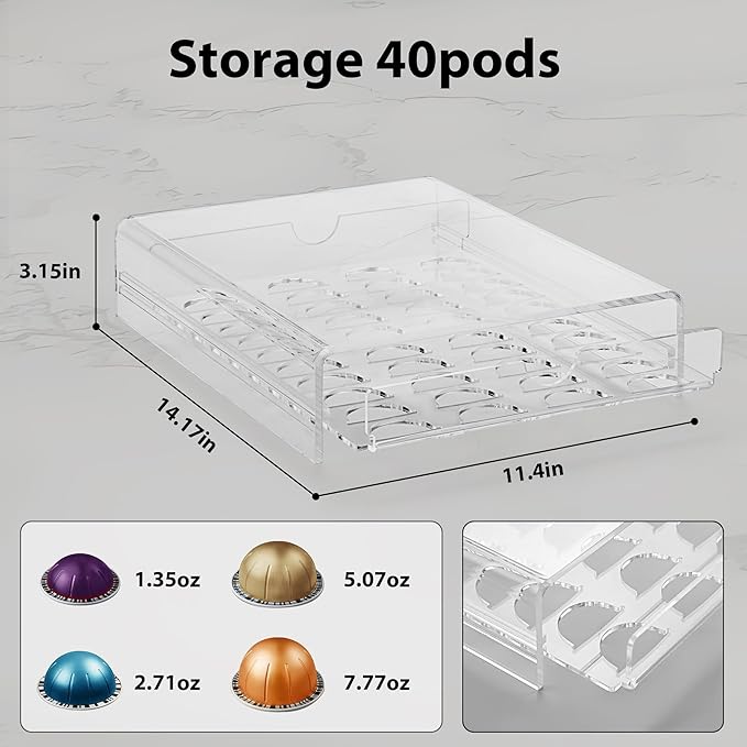 Clear Acrylic Coffee Pod Drawer - Image 2