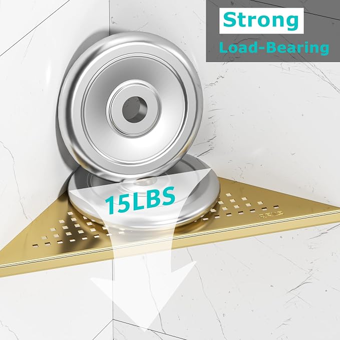 Bathroom Corner Shelf, Recessed 10" Shower Shelf Caddy, SUS304 Stainless Steel - Image 5