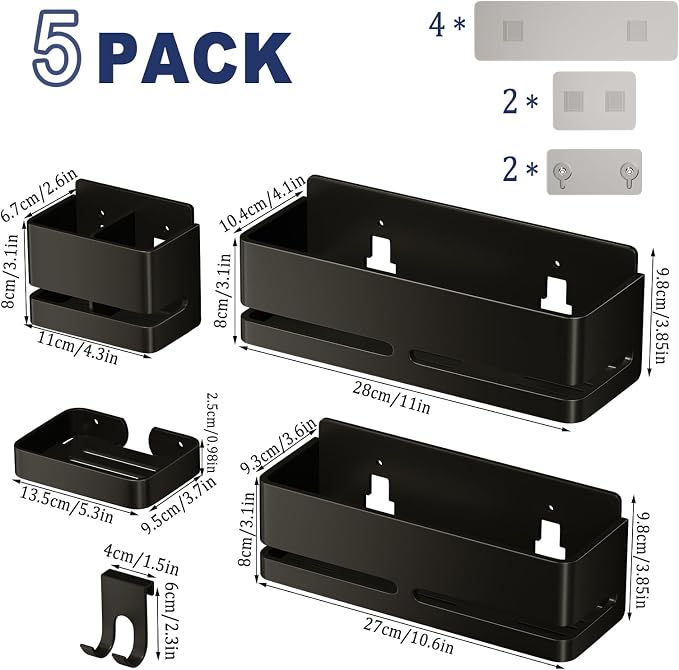 Bathroom Storage Rack, Wall-Mounted Shelf - Image 2