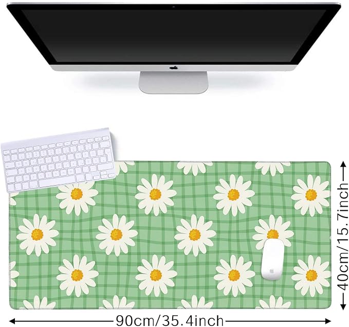 Daisy Floral Gaming Mouse Pad XXL Large Desk Mouse Pad Keyboard Mat - Image 2
