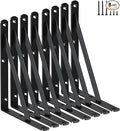 8 Pack L8 x H 6" Black Heavy Duty Shelf Brackets by MHMYDZ