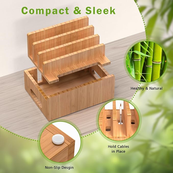 Pezin & Hulin Bamboo Charging Station Organizer - Image 6