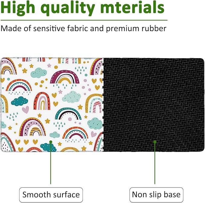 Rainbow in Cartoon Gaming Mouse Pad XXL Large Desk Mouse Pad Keyboard Mat - Image 3