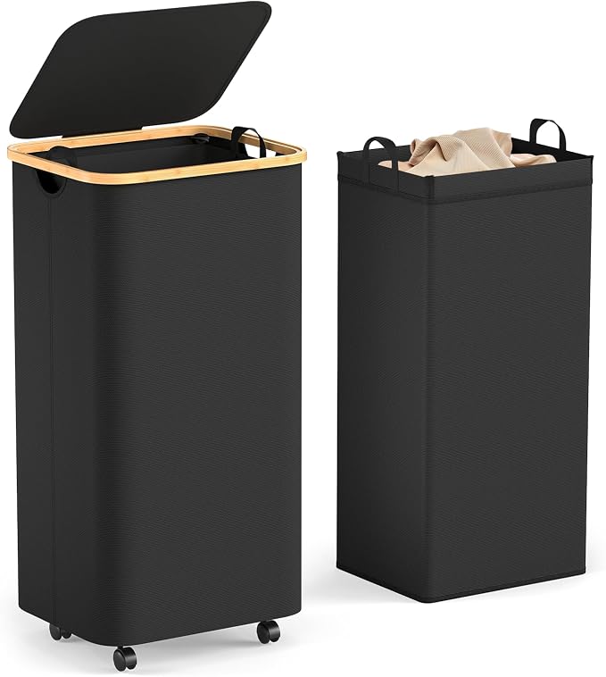 Yecaye 100L Large Capacity Laundry Hamper – Foldable Rolling Laundry Basket by Yecaye