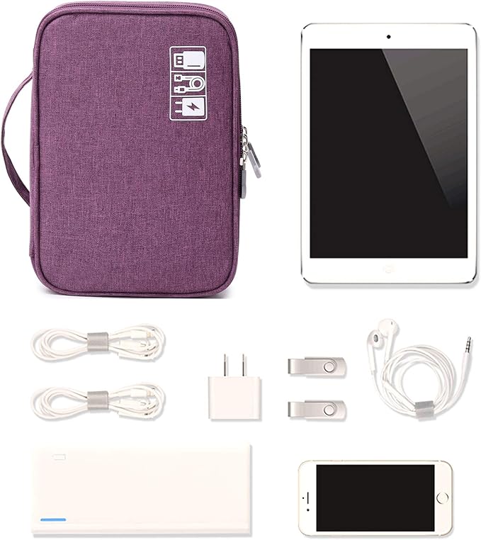 Lanola Travel Cable Organizer Bag, Electronic Accessories Case Portable Double - Image 7