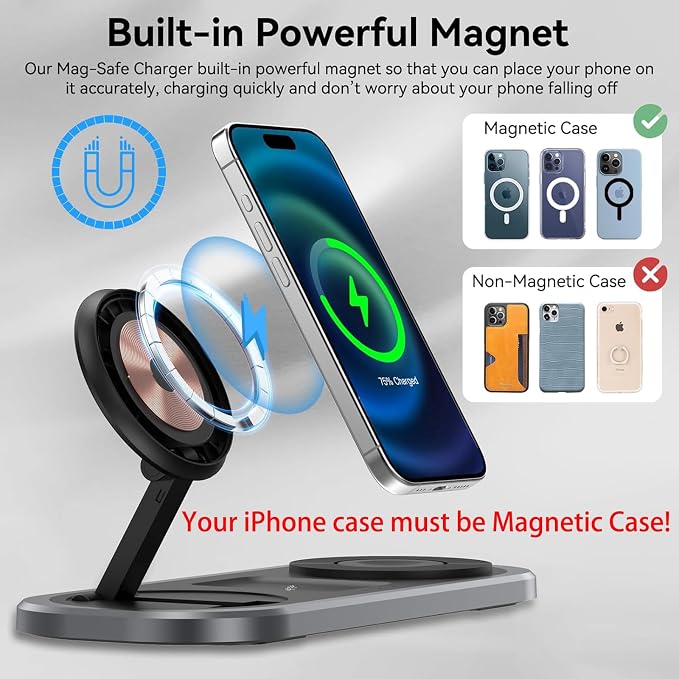 3 in 1 Fast Wireless Charger Stand - Image 5
