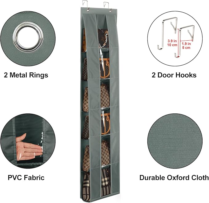 Lirex Over The Door Organizer, 2 Pack Handbag Storage - Image 4
