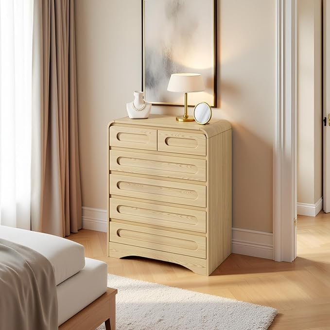Tall Dressers for Bedroom, 6 Drawers Dresser & Chest of Drawers - Image 7