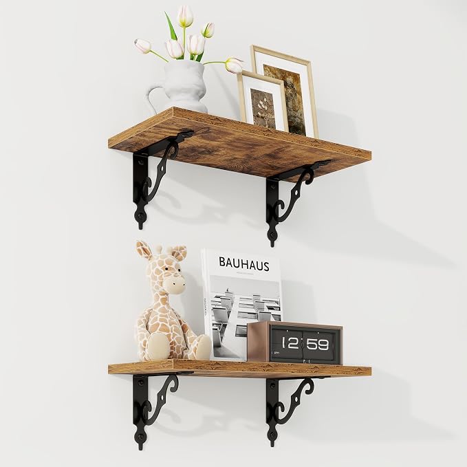 RICHFOCUS Floating Shelves for Wall Decor, 8 Inch Deep Floating Shelves Set of 2 by Unknown