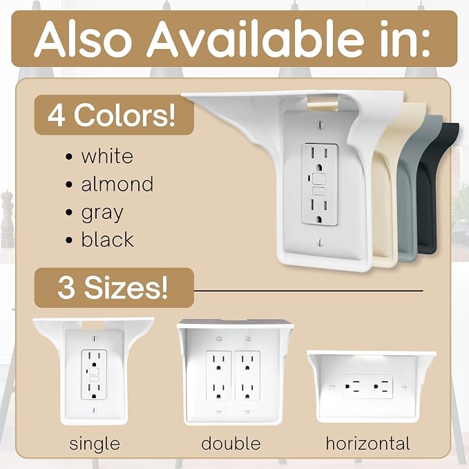 Power Perch Double Wall Outlet Shelf - Image 9